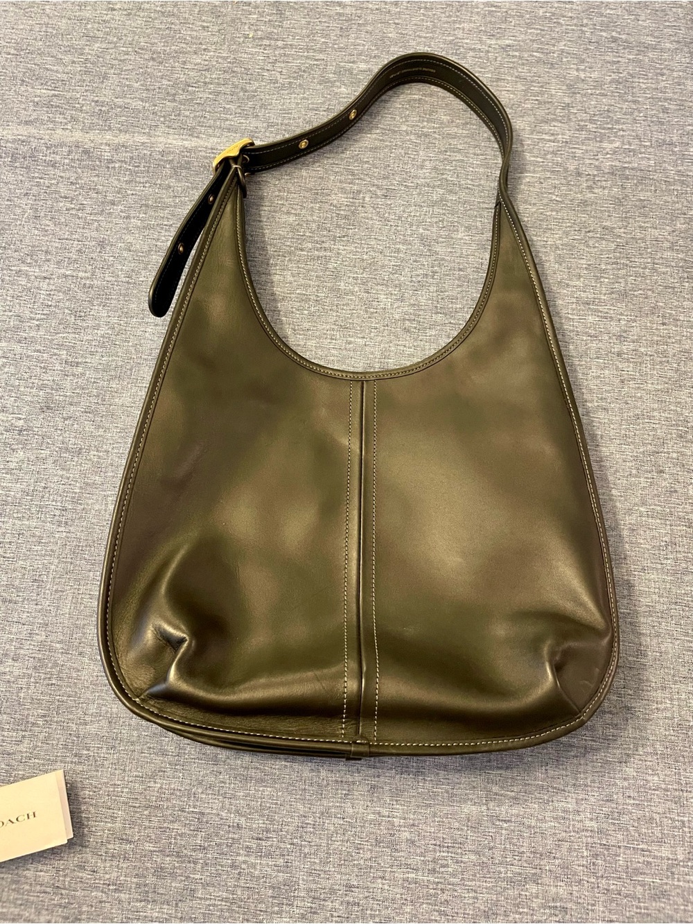 Coach Black Leather Ergo Shoulder Bag 33 with Brass Buckle - Picture 1 of 9